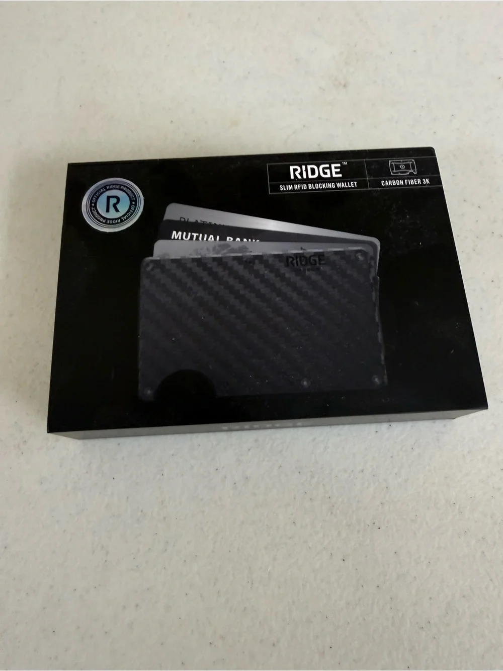 Ridge Carbon Fiber Wallet with Box and Patch - Black - Picture 4 of 10
